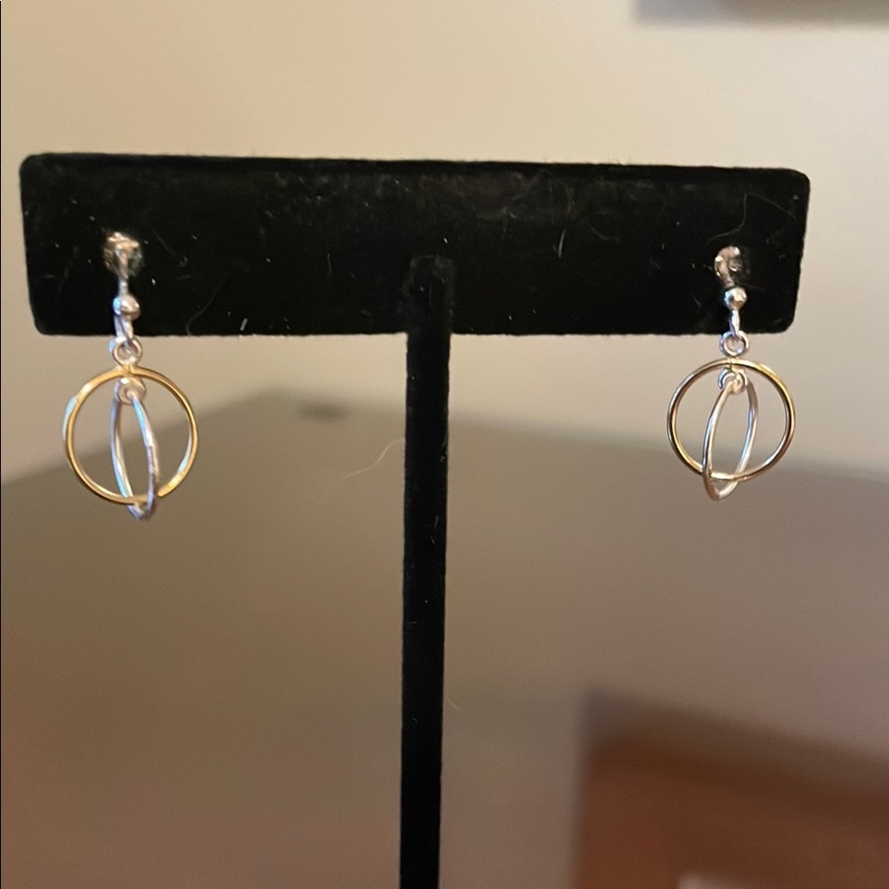 Modern Silver and Clear Earrings